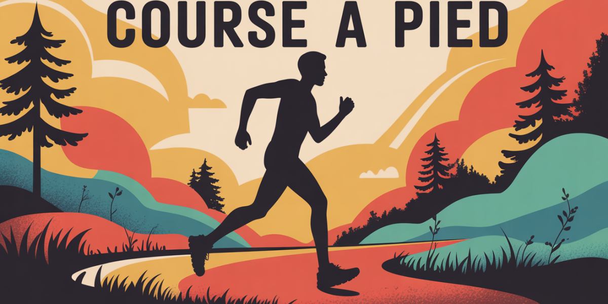 Silhouette course a pied dynamique