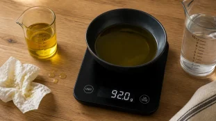 10cl d huile en gramme : 0,92 pour doser