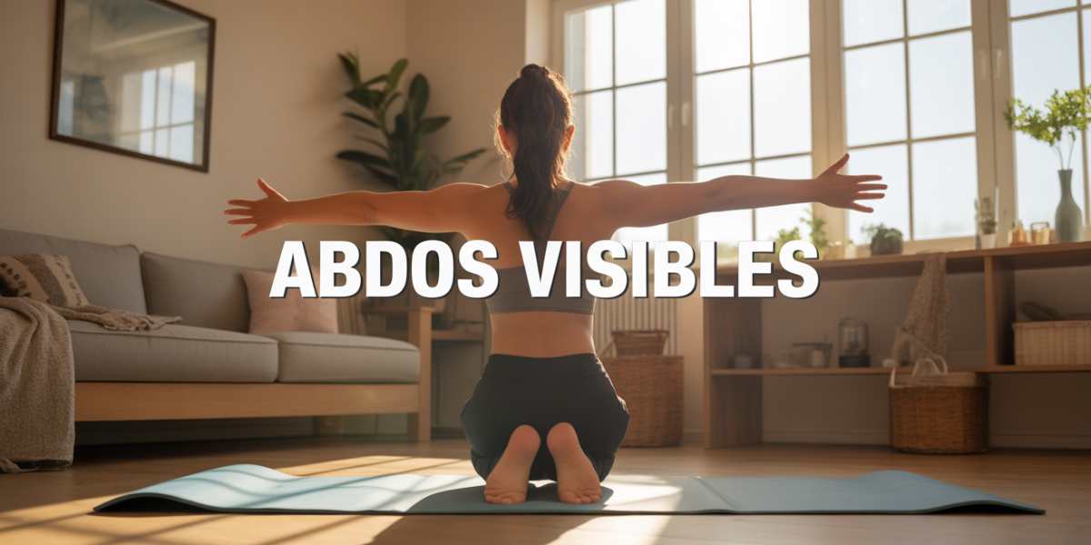 Femme active fait exercice pour abdos visibles à la maison