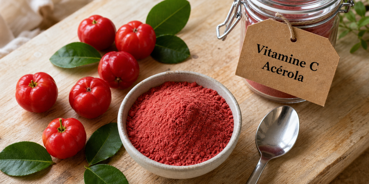 Acérola rouge et poudre de vitamine C : acérola et précautions