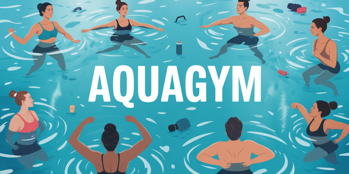 Illustration de groupe aquagym energie dans piscine