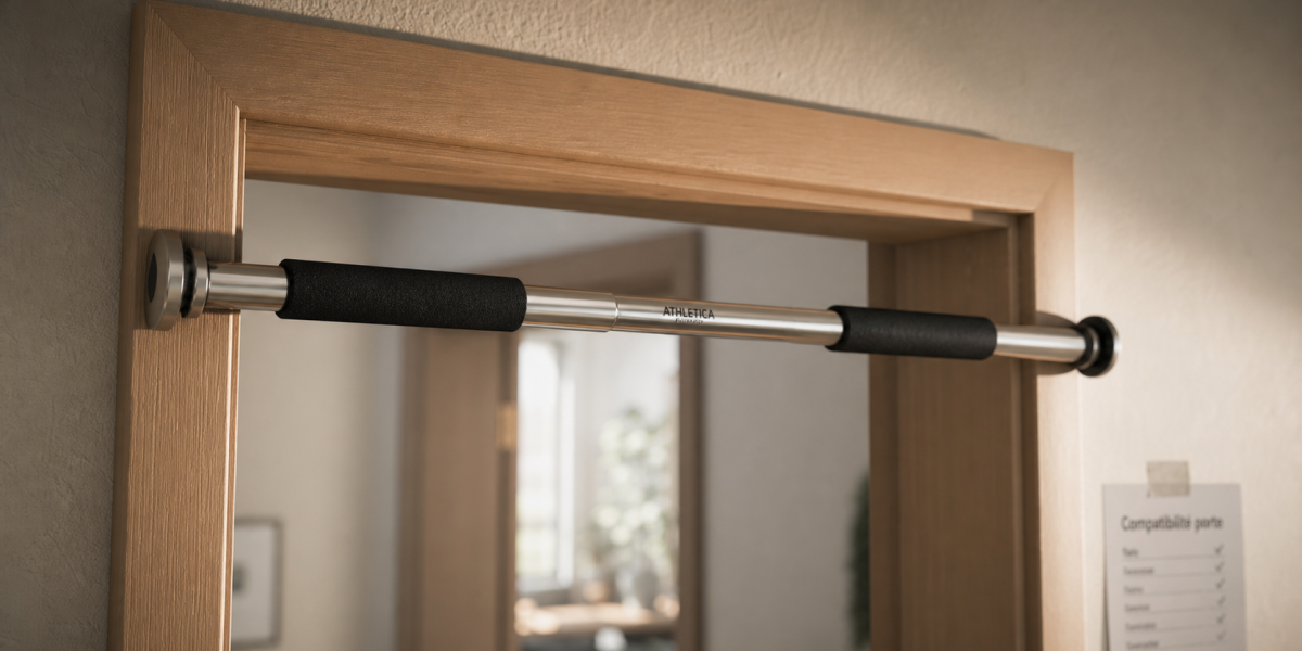 Barre de traction de porte, 200 kg annoncés, cadre de porte à vérifier