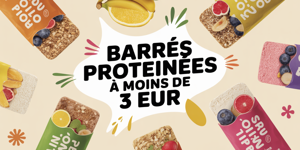 barre proteinee pas cher en gros plan avec ingredients naturels