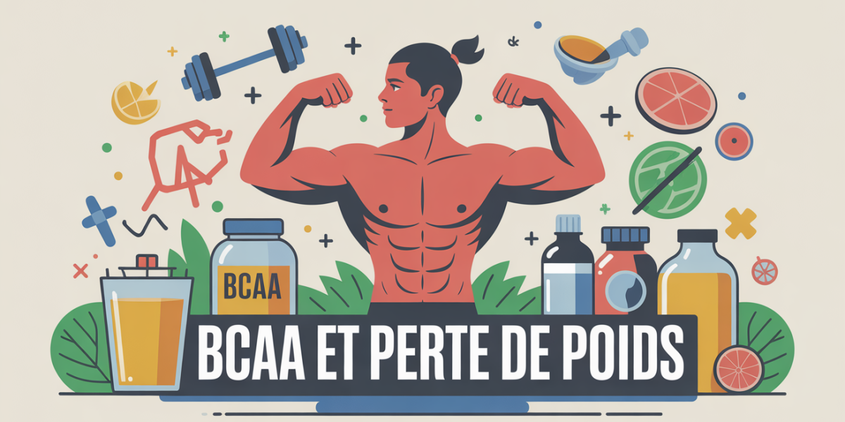 illustration bcaa perte de poids avec silhouettes sportives
