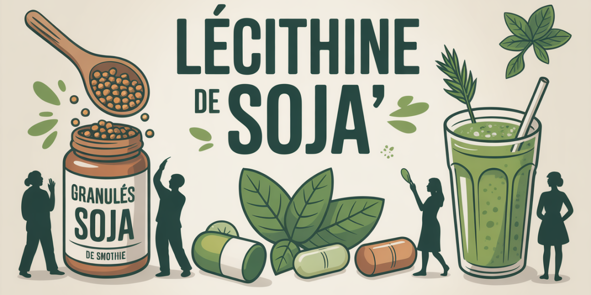 plan stylise mettant en avant les bienfaits de la lecithine de soja