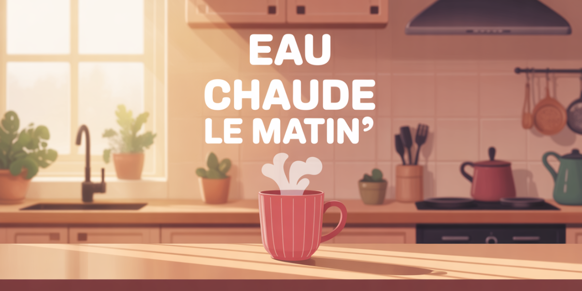 tasse de vapeur d eau chaud le matin sur table minimaliste
