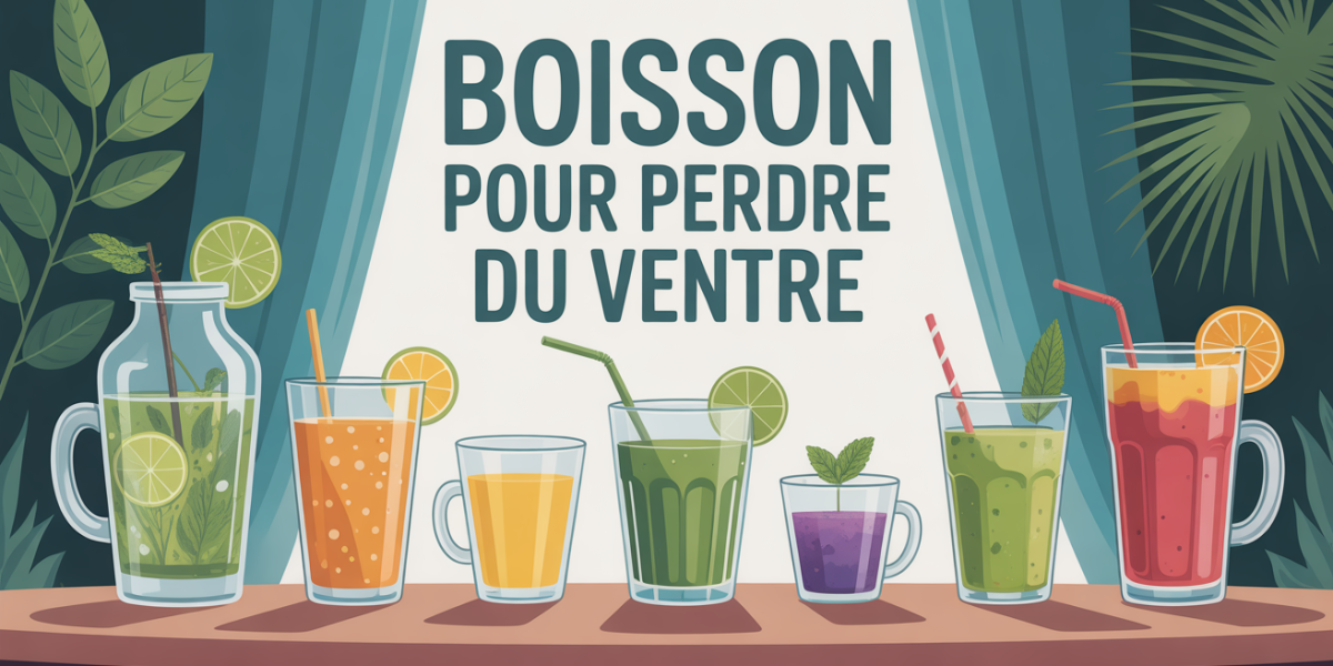 Plusieurs boissons pour perdre du ventre sur table lumineuse