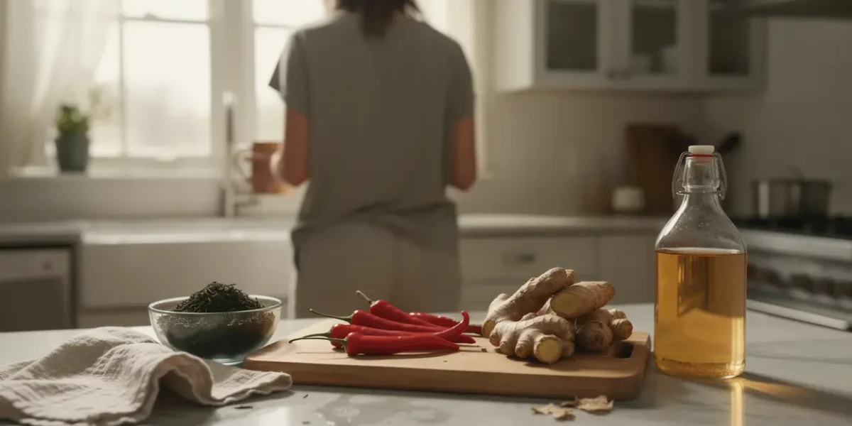 femme tenant une tasse ingrédients naturels brûleur de graisse