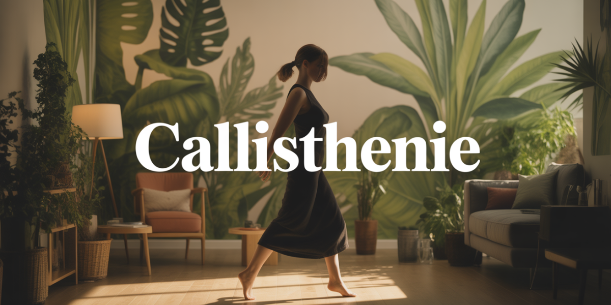 Femme pratique callisthenie salon ambiance douce