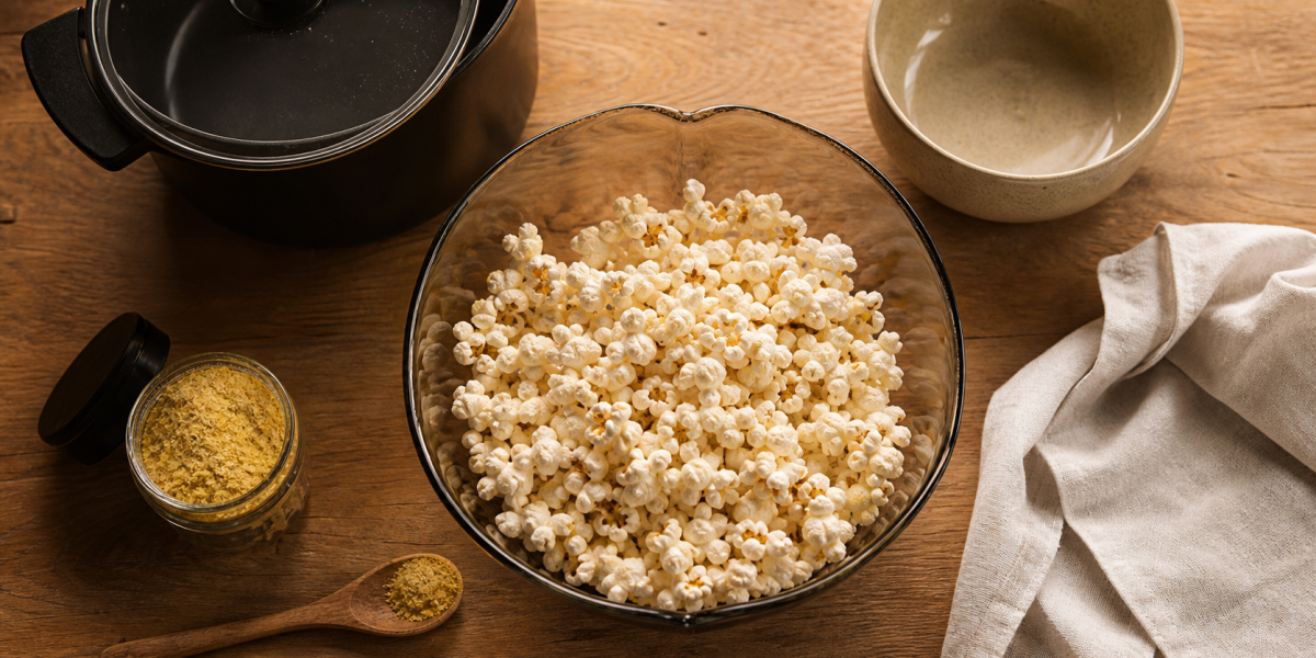 Calories 100g pop corn nature : 387 kcal, pop-corn nature en bol