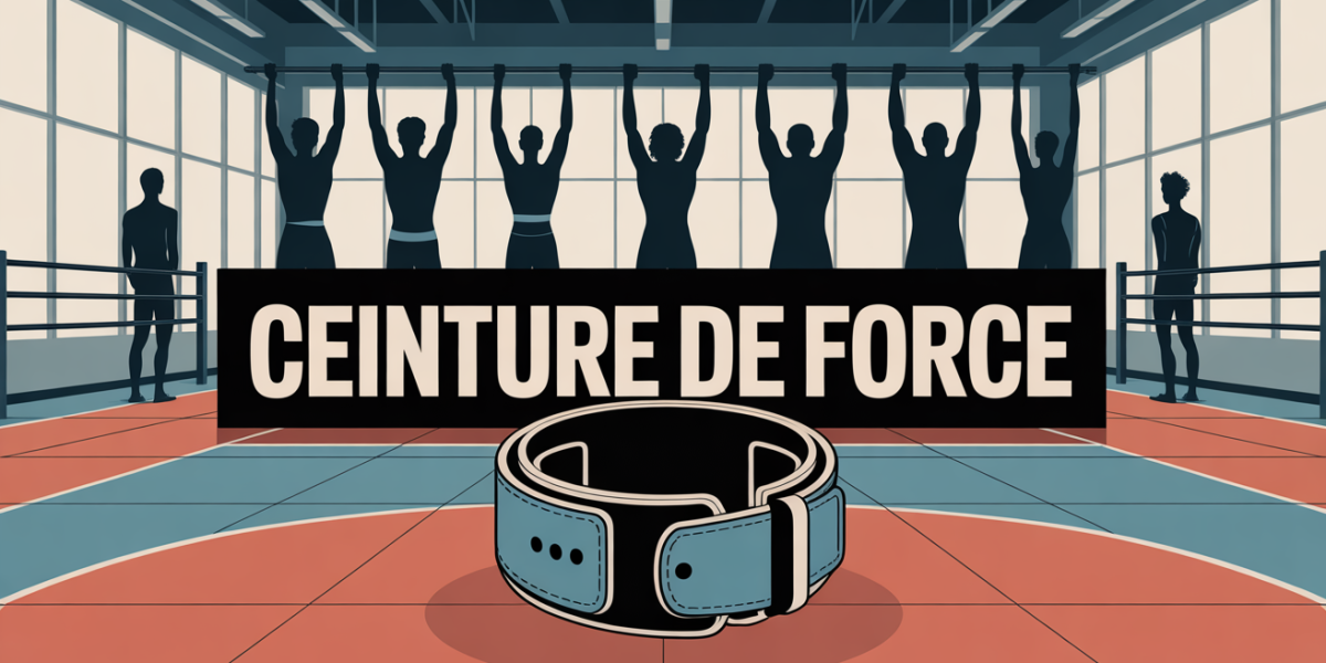 Scène salle de sport avec ceinture de force