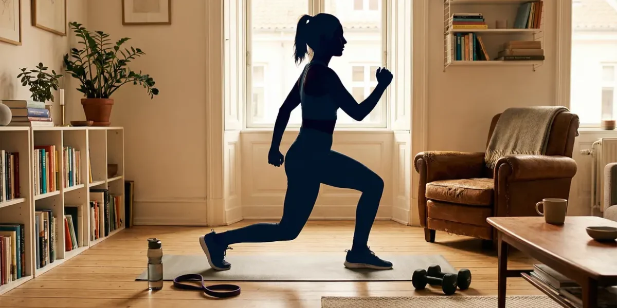 personne fait circuit training à domicile