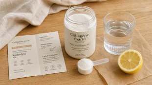 Collagène marin am nutrition en poudre, pot et dose