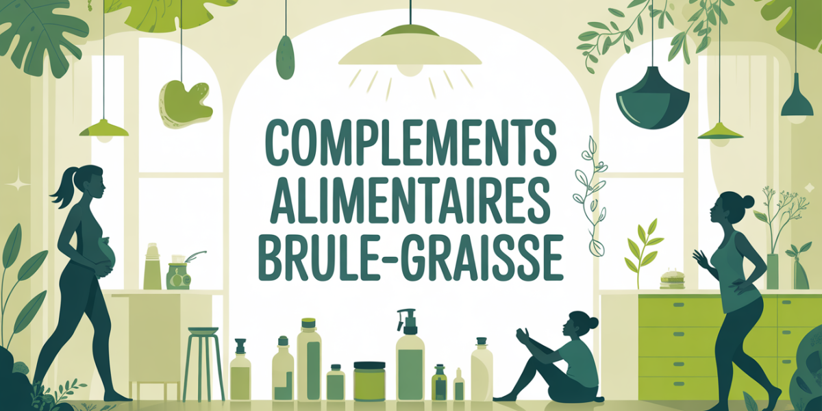 complement alimentaire brule graisse illustration stylisee