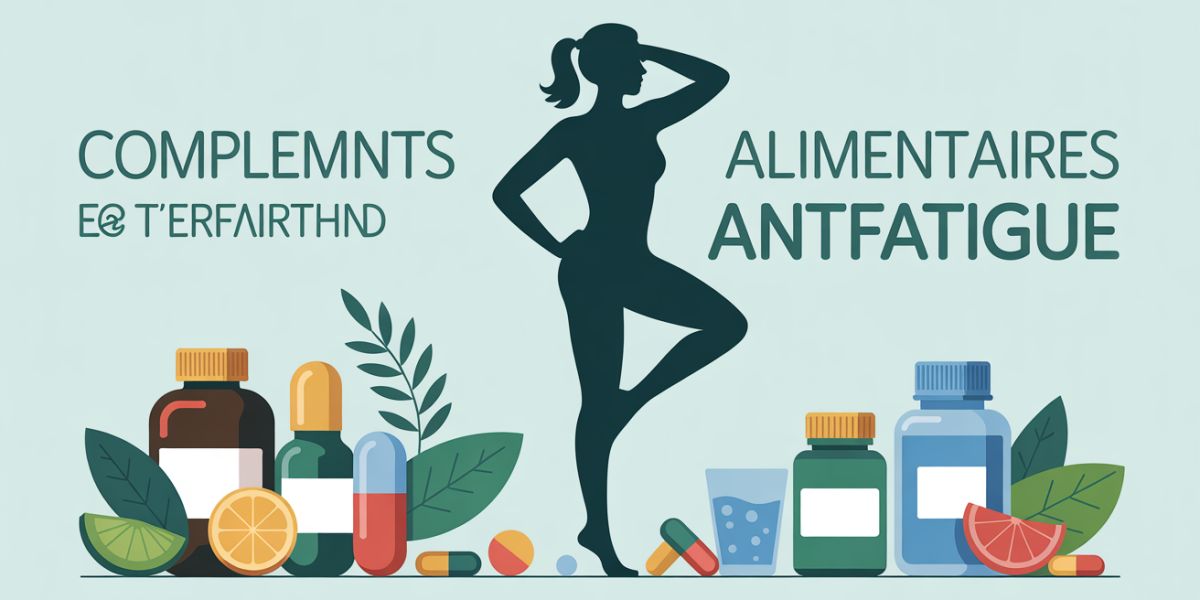 femme sur balance entourée de complements anti-fatigue