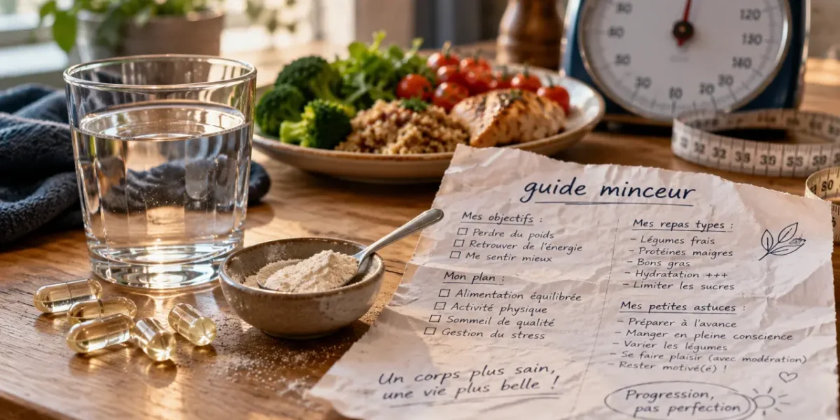 Complément alimentaire pour maigrir le plus efficace : konjac anti-fringales, gélules et verre d’eau