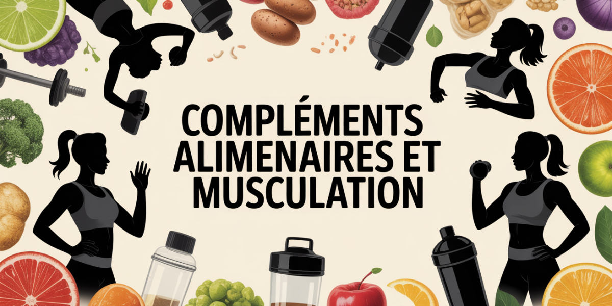 Illustration femmes énergiques et compléments musculation