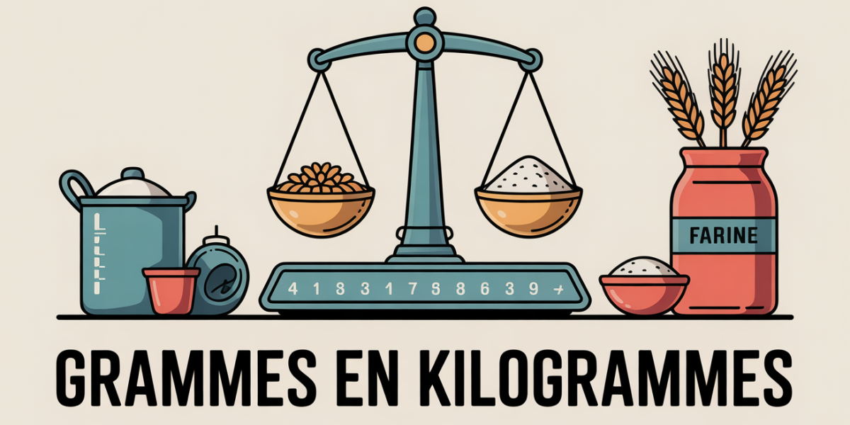 conversion gramme en kilos balance et tableau