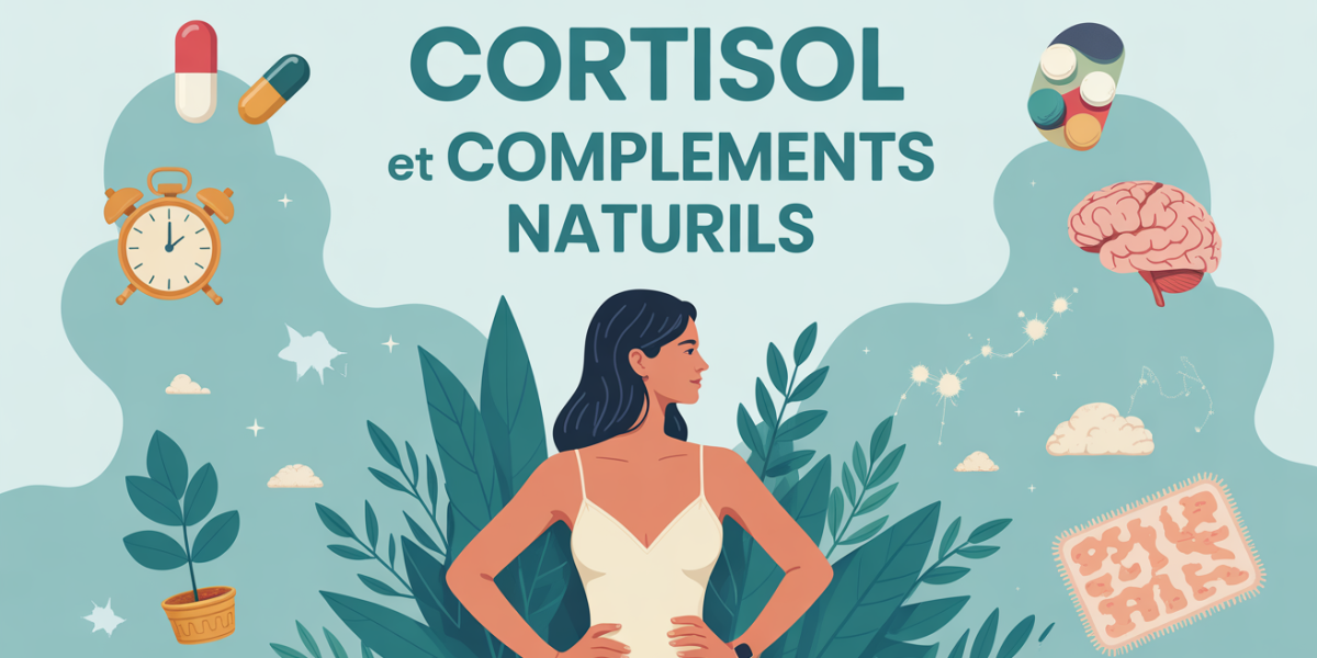 Illustration cortisol, compléments naturels, énergie, humeur, sommeil