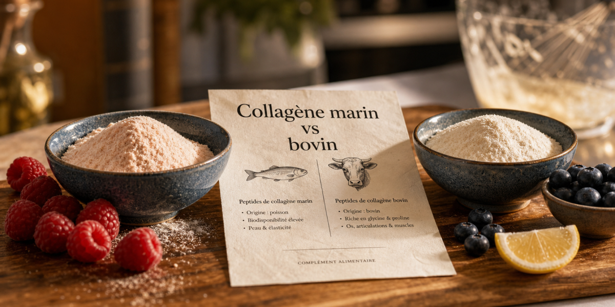 Difference collagene marin et bovin : bols de peptides marins et bovins