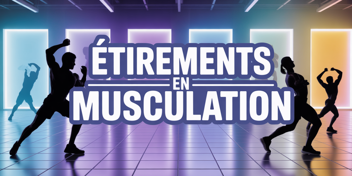 visuel étirements musculation salle gym silhouettes sportives