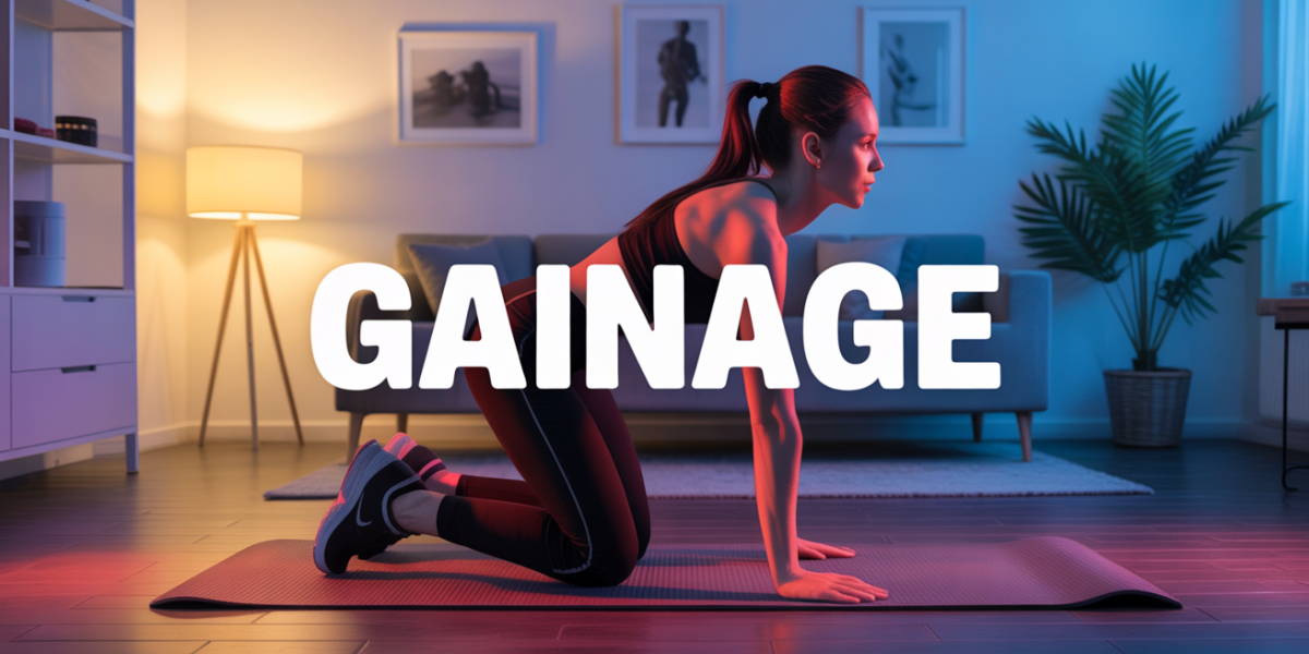 femme en gainage sur tapis posture droite