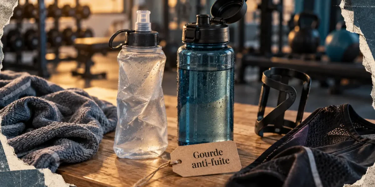 Gourde sport avec bouchons anti-fuite, formats et matières différentes