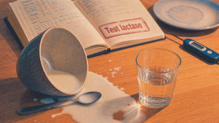 Intolérance au lactose symptome : test lactase, lait et thermomètre