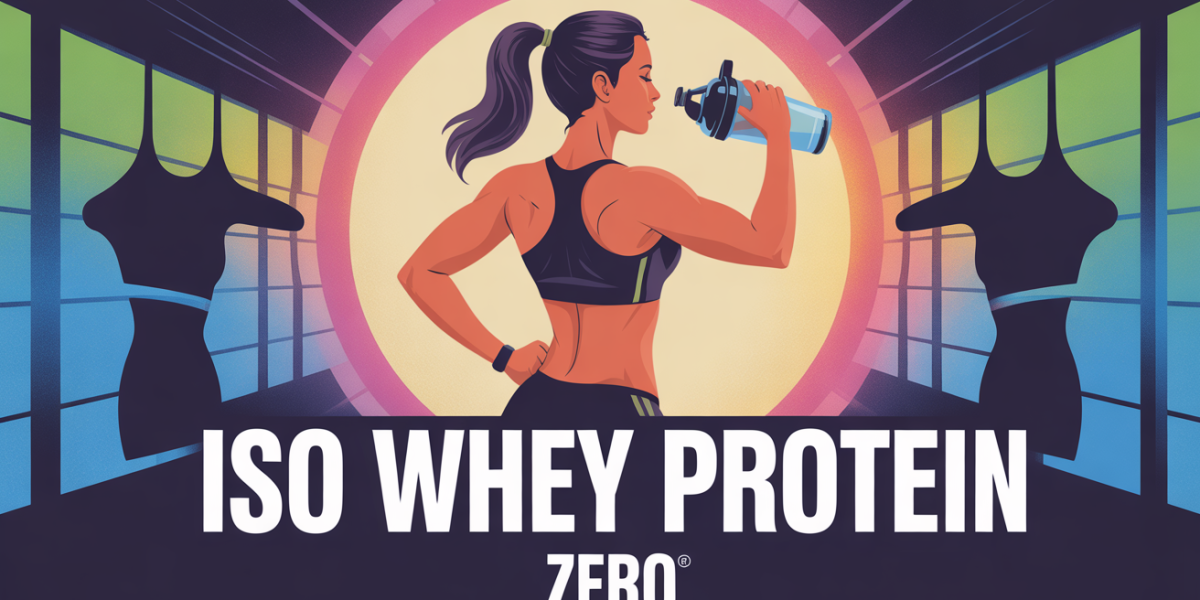Femme sportive secoue shaker Iso Whey Protein Zero dos musculation