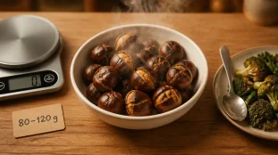 Les marrons font ils grossir : portion 80–120 g, châtaignes grillées