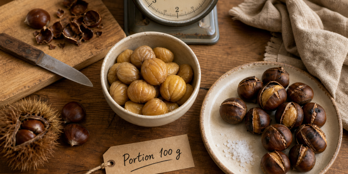 Les marrons : portion 100 g, question les marrons font ils grossir ?