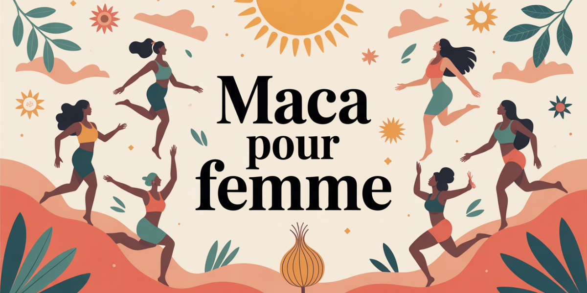 Maca bienfaits femme racine stylisée vitalité