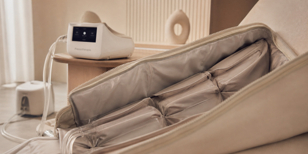Machine drainage lymphatique : botte de pressothérapie pour jambes lourdes et récupération sportive