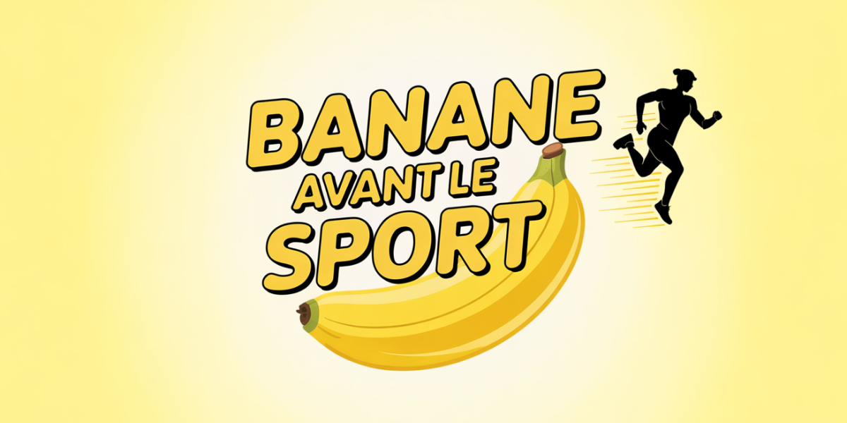 Illustration manger une banane avant le sport, énergie, digestion