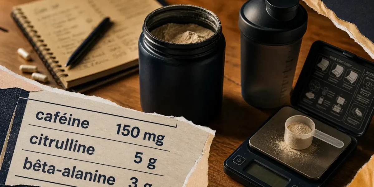 Meilleur pre workout : étiquette caféine et citrulline par portion