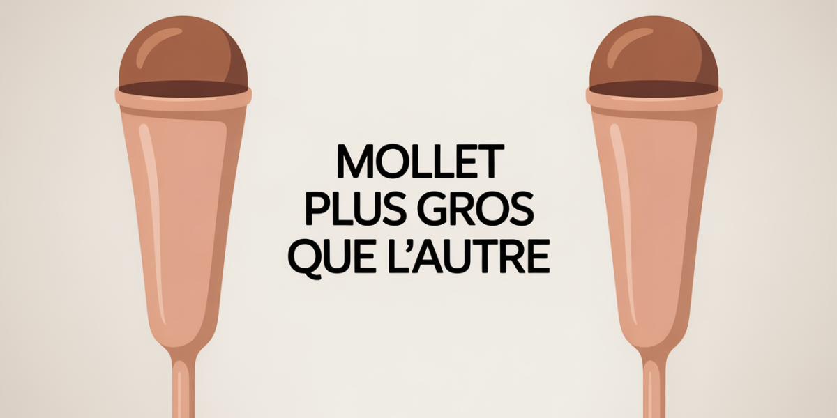 Vue de mollets avec mollet plus gros que l'autre