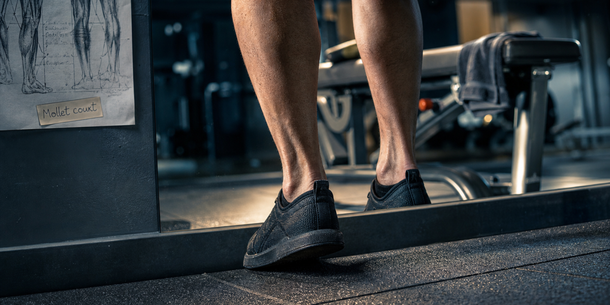 Mollets courts en salle : bas de jambes et zone tendineuse au-dessus du talon