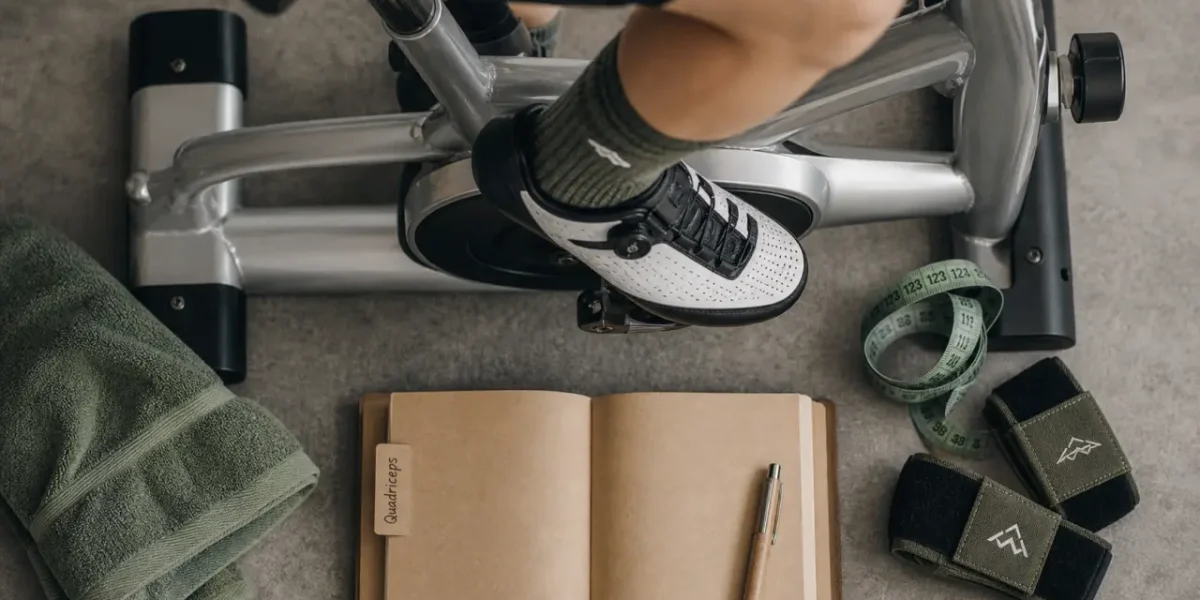 Muscle velo : cuisses et fessiers sur vélo d’appartement, posture