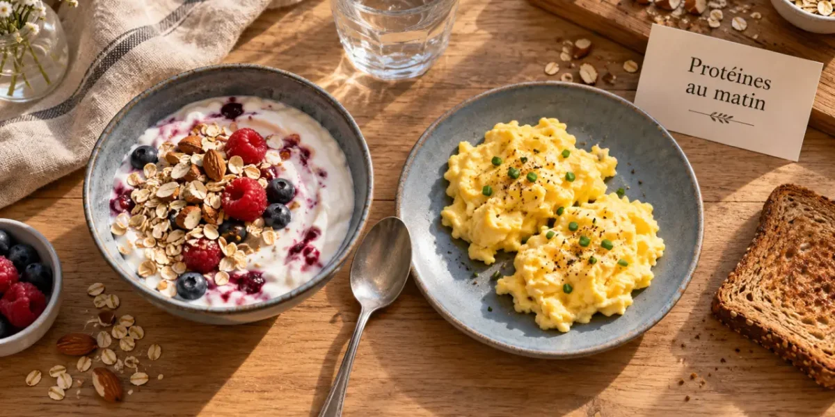 Petit dejeuner musculation : bol skyr, avoine et œufs, 20 à 40 g de protéines