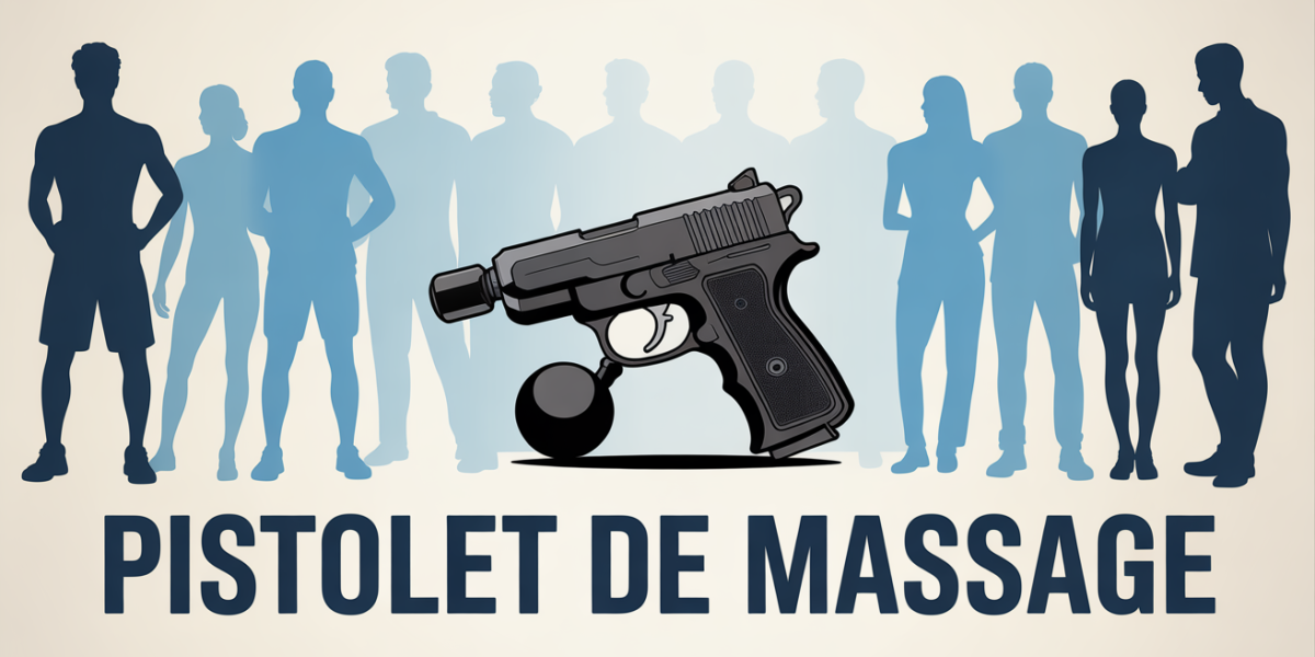 pistolet massage avis kiné noir gris sur table