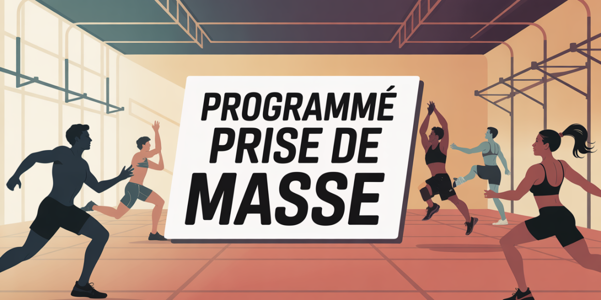 Illustration salle de sport programme prise de masse