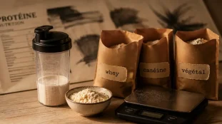 Protéine de lait : whey rapide et caséine lente en poudre et shaker