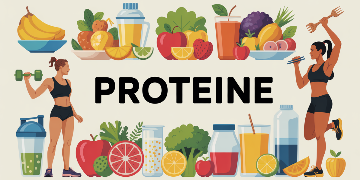 tableau stylisé sources proteine silhouettes sportives texte quand prendre la proteine