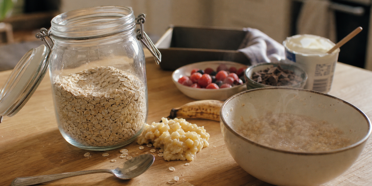 Que faire avec des flocons d avoine : porridge, banane et yaourt, anti-gaspi