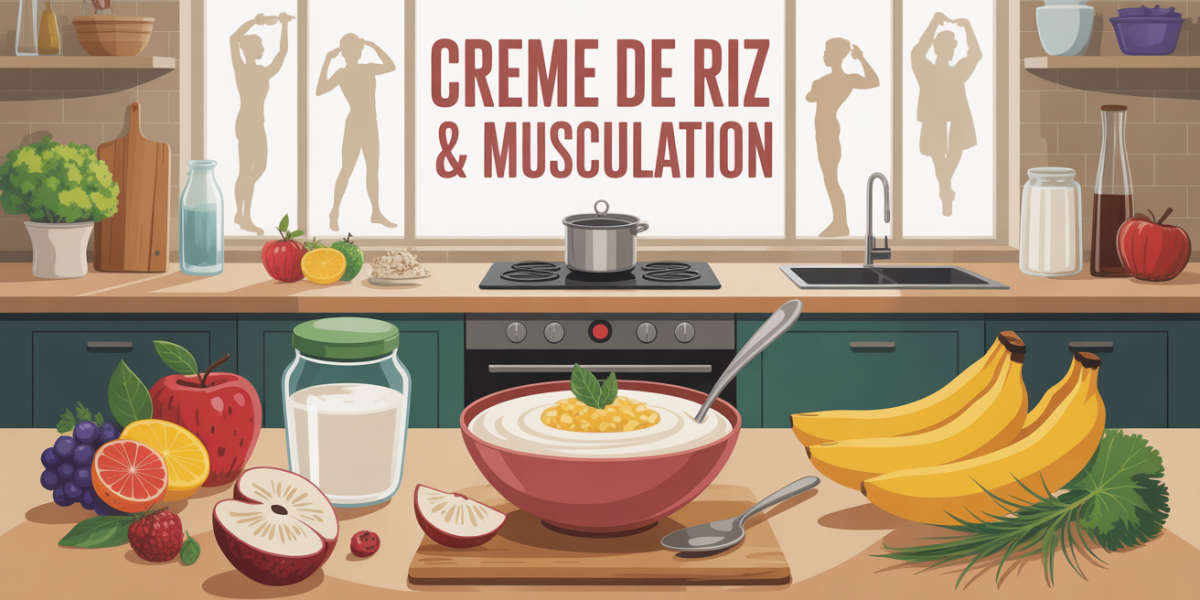 Recette creme de riz musculation vue de dessus table moderne
