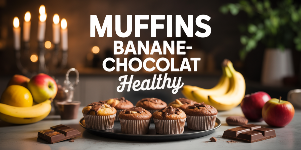 Plat convivial de muffins banane chocolat healthy