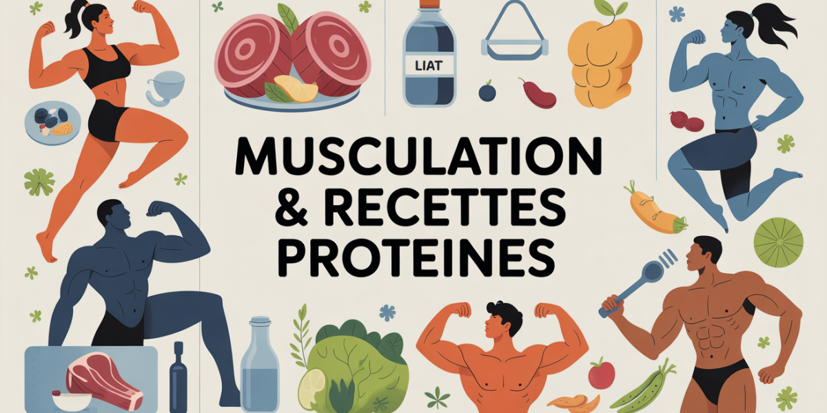 tableau recette riche en proteine musculation silhouettes athletes