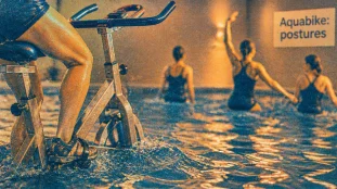 Séance aquabike 45 min : vélo aquabike et posture en piscine