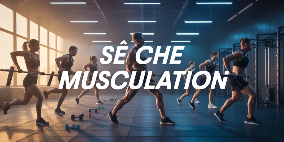 Illustration seche musculation silhouettes salle de sport