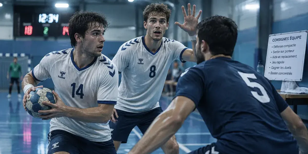 Sport collectifs : joueurs de handball en gymnase